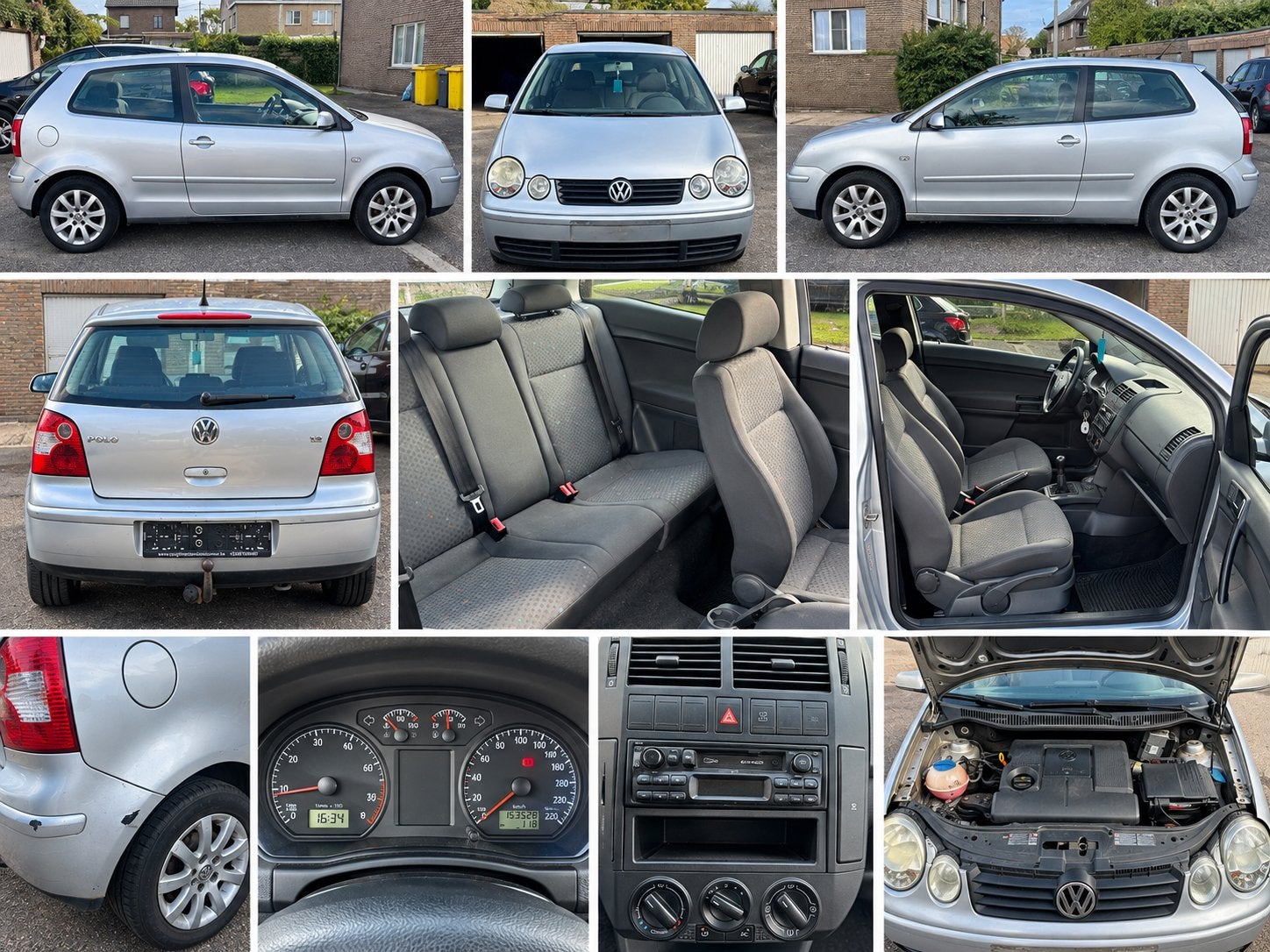 Volkswagen Polo 1.2 Benzine – 153.528 km – Zonder keuring, Autos, Argent ou Gris, Achat, Entreprise, Boîte manuelle