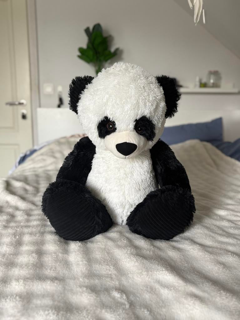 2 grote knuffels - panda en schaapp, Overige karakters, Beer, Ophalen of Verzenden, Zo goed als nieuw
