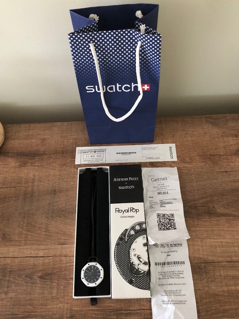 Swatch X Audemars Piguet, Ophalen of Verzenden, Zo goed als nieuw, Zakhorloge, Swatch