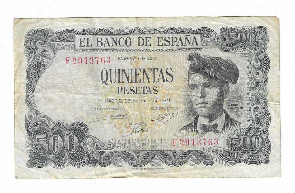 Oude bankbiljet Spanje 500 PTAS (Munt 0011), Postzegels en Munten, Ophalen of Verzenden, Overige landen, Los biljet