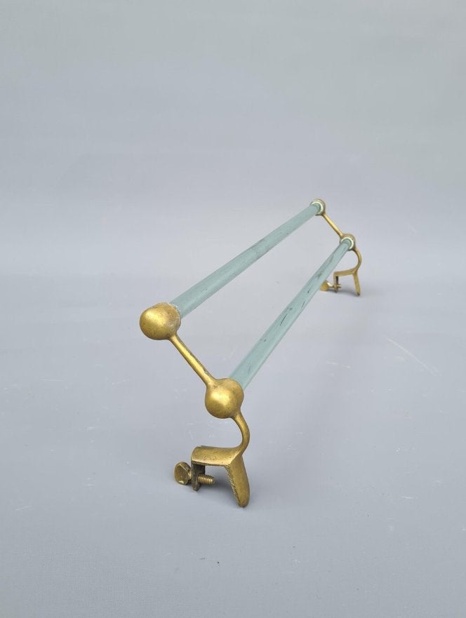 Antieke dubbele handdoekrek,  met helder glas, Art Deco, Ophalen of Verzenden