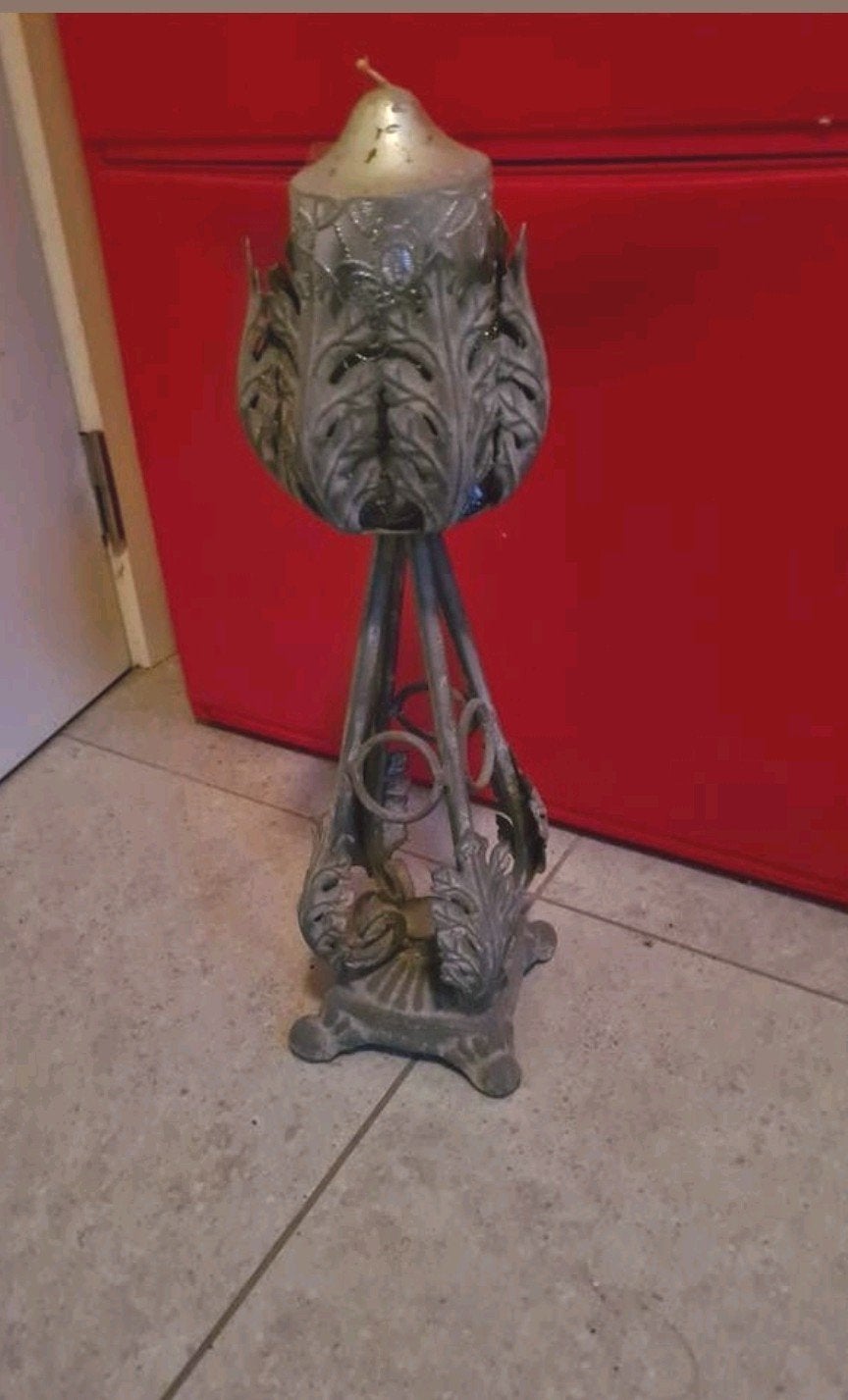 💯Prachtige Gietijzeren kandelaar 1,8 kilo, Ophalen of Verzenden