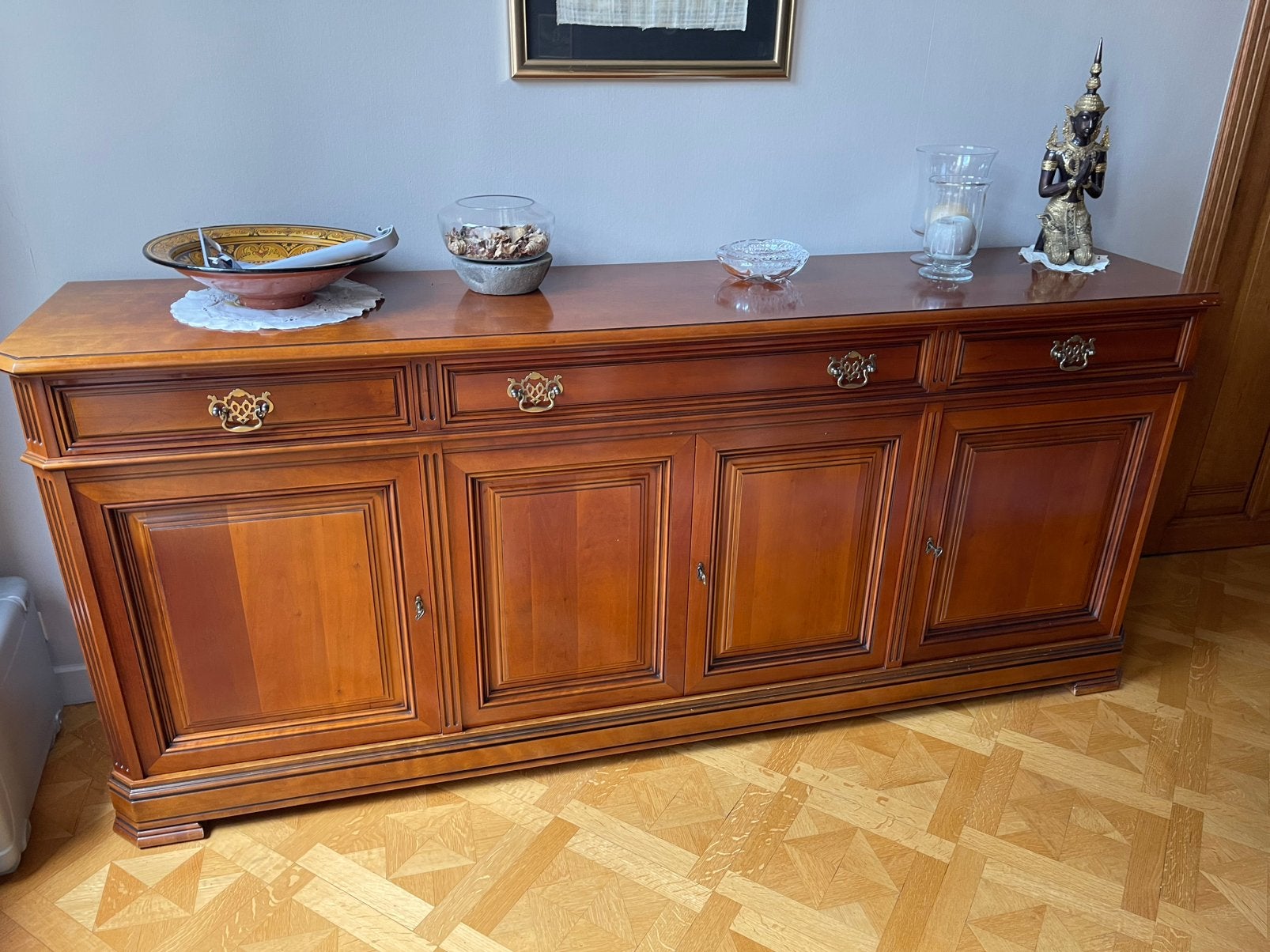 Dressoir + tafel en 6 stoelen + barkast, Enlèvement, Comme neuf