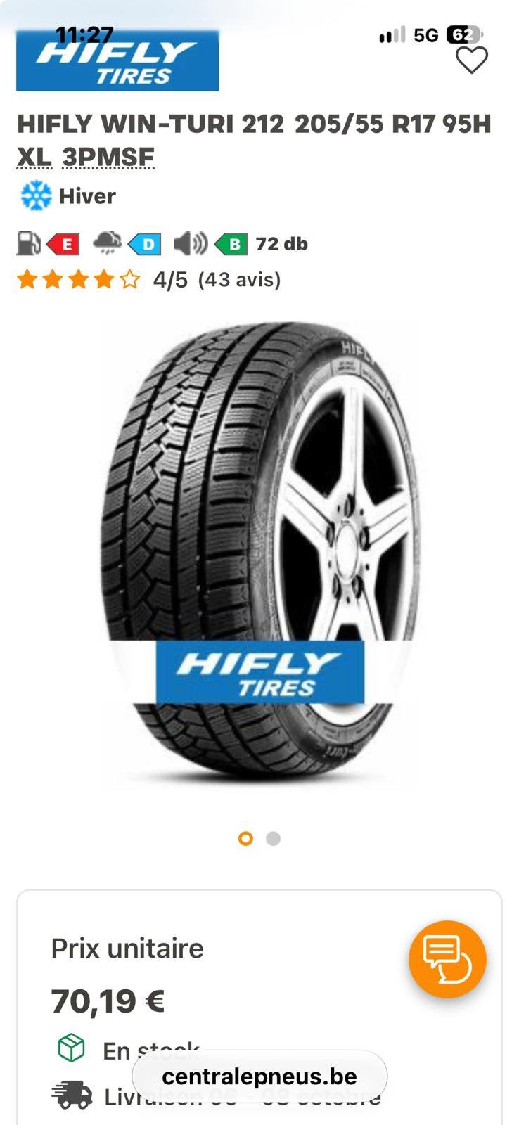 4 Pneus hiver 2000km 205/55/R17  95h, Autos : Pièces & Accessoires, Pneus hiver, Véhicule de tourisme, 205 mm, Enlèvement