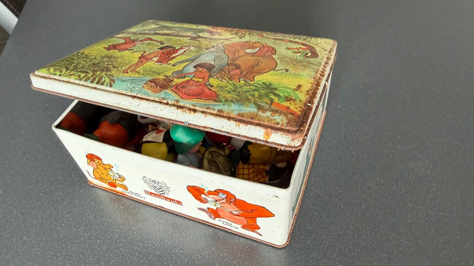 Vintage Rombouts Koffieblik – Disney’s Jungle Book 1965, Verzamelen, Ophalen, Gebruikt, Koffie