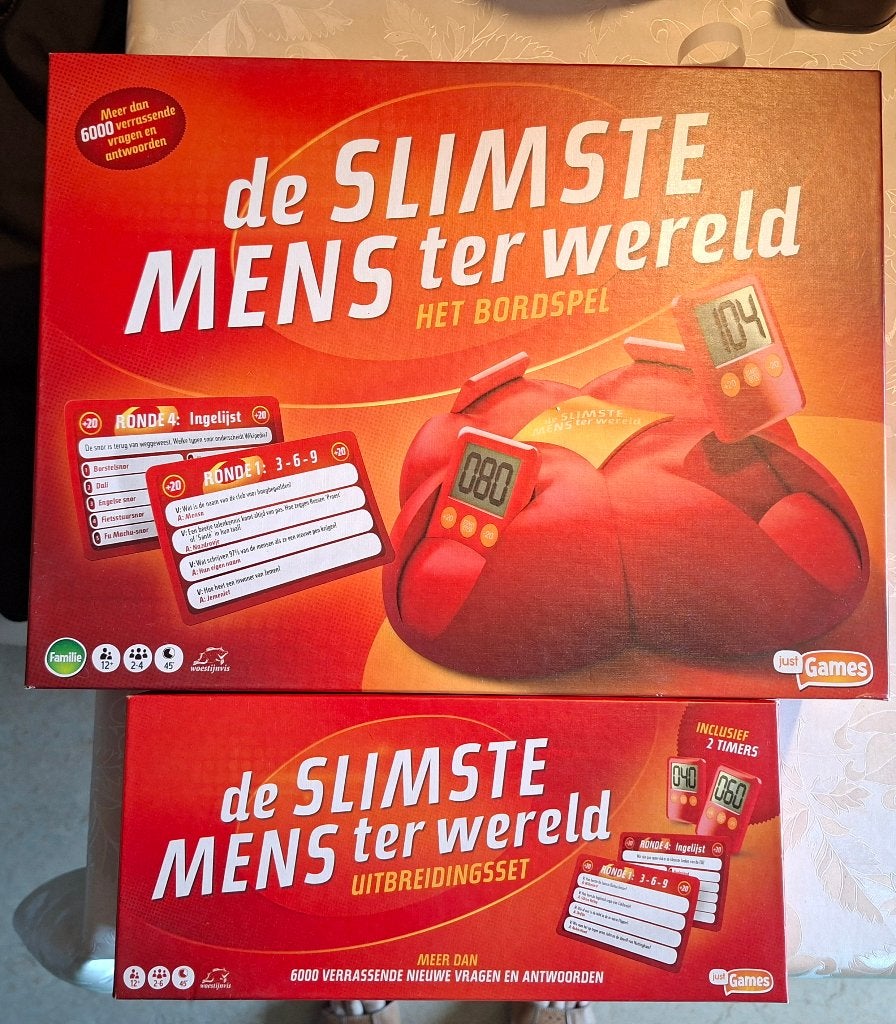 DE SLIMSTE MENS en vervolgdoos, zo goed als nieuw !!!, Drie of vier spelers, Ophalen, Zo goed als nieuw, Woestijnvis