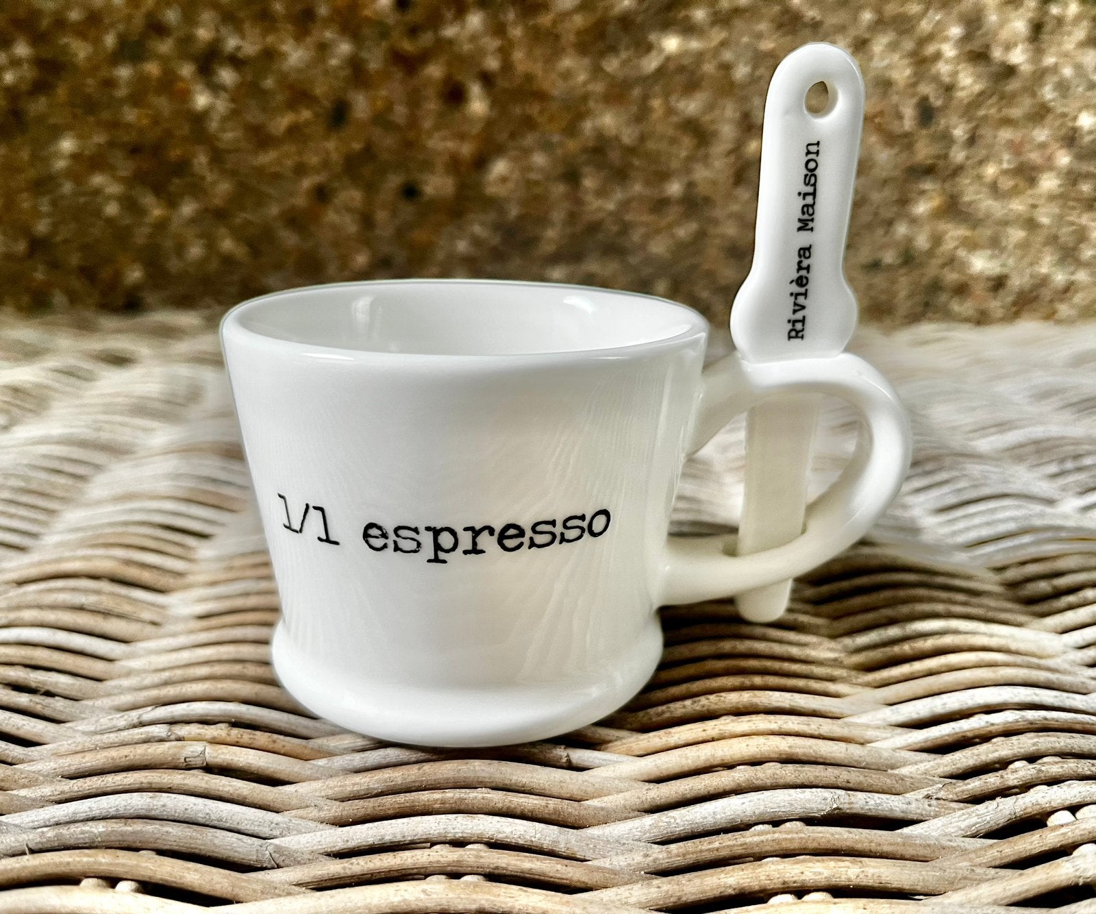 Espressokopje kopje espresso koffiekopje Rivièra Maison wit, Overige merken, Keramiek, Ophalen of Verzenden, Zo goed als nieuw