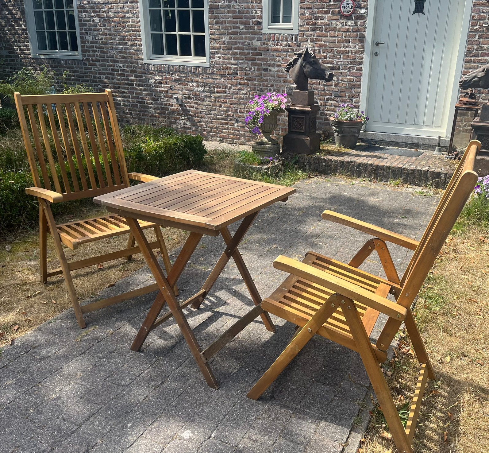 Stoelen en tafeltje opklapbaar hout, Ophalen, Zo goed als nieuw, Hout