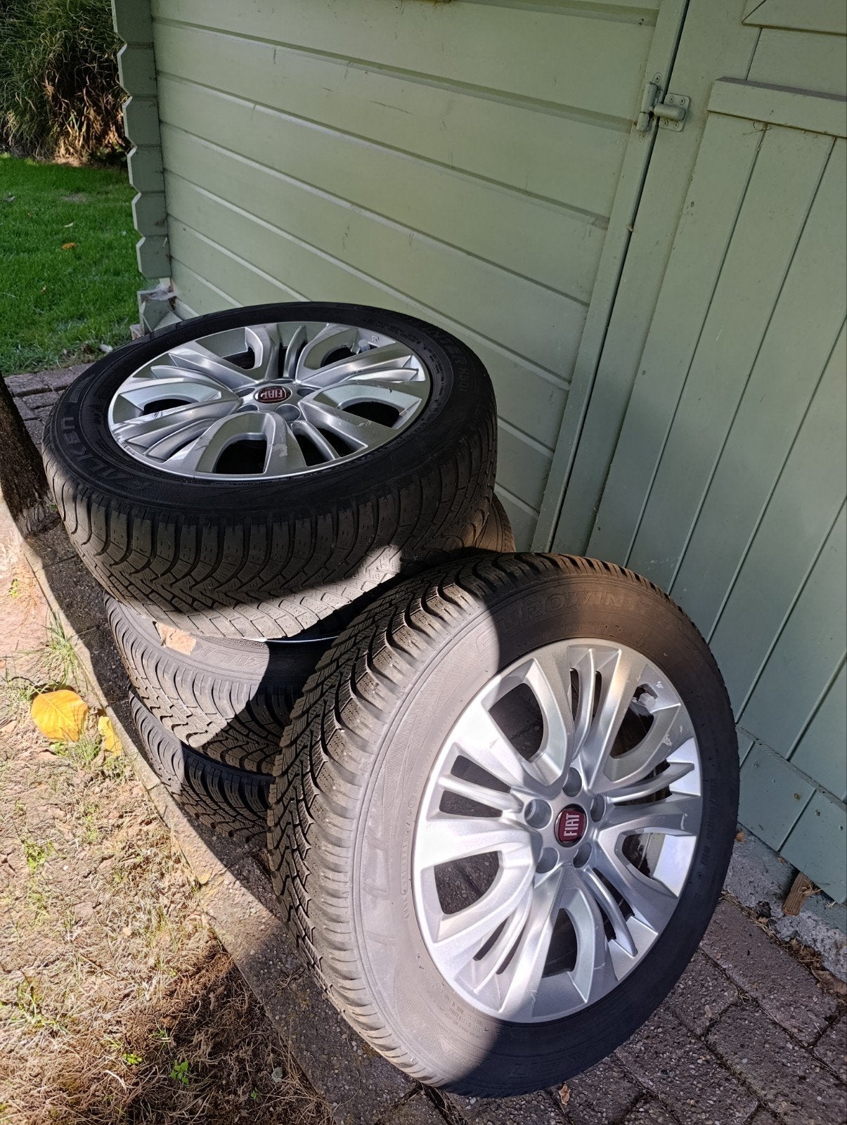 Aluminium Velgen met winterbanden fiat tipo, Auto-onderdelen, Ophalen, Gebruikt, 16 inch, Banden en Velgen