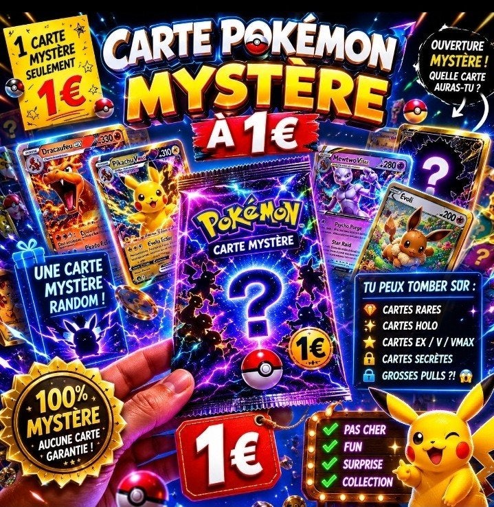 Carte pokemon mystère, Collections, Machines | Flipper (jeu), Enlèvement ou Envoi