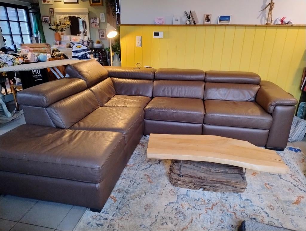 Lederen zetel met elektrische relax, Ophalen