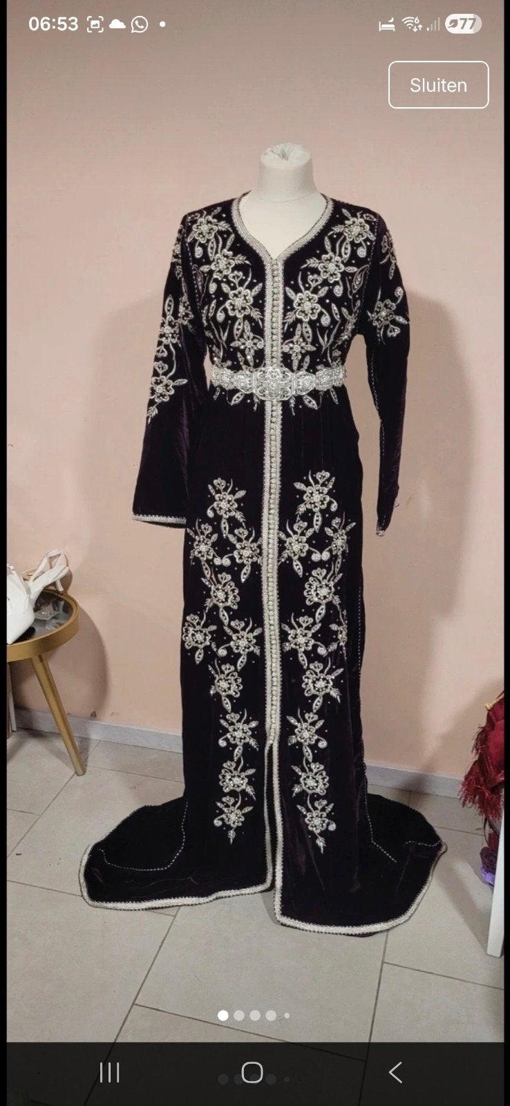marokkaanse jurk, kaftan, Kleding | Dames, Maat 38/40 (M), Galajurk, Paars, Ophalen of Verzenden