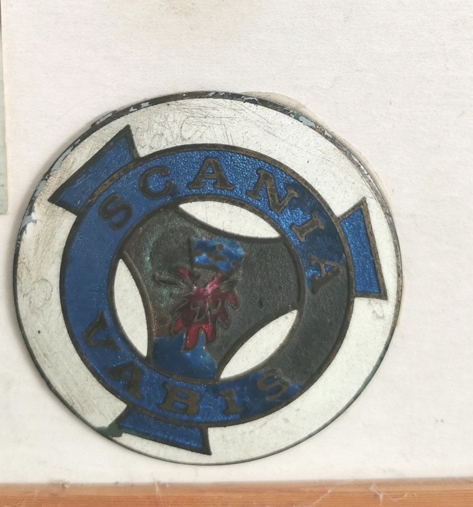 Unieke Scania-Vabis -Collage -Originele Denonville Emblemen, Verzamelen, Ophalen, Gebruikt