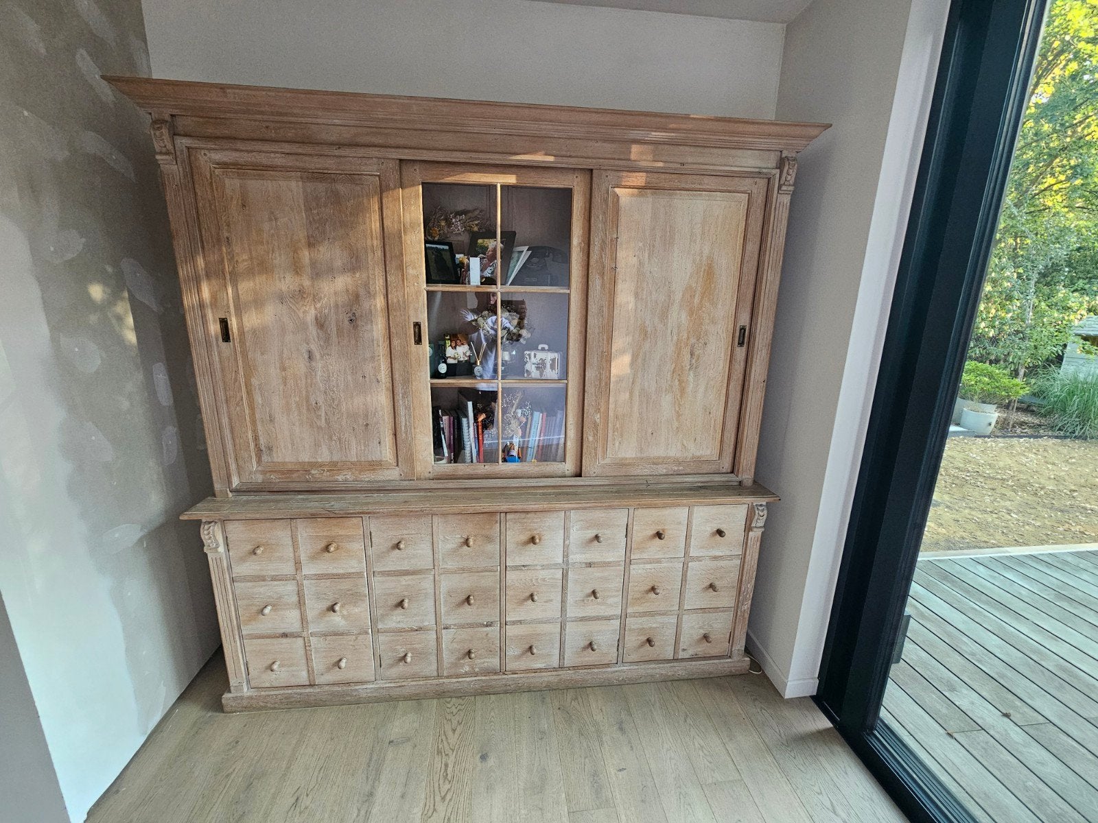 Massief eiken kast, Huis en Inrichting, Kasten | Buffetkasten, Ophalen, 200 cm of meer, Eikenhout, 200 cm of meer