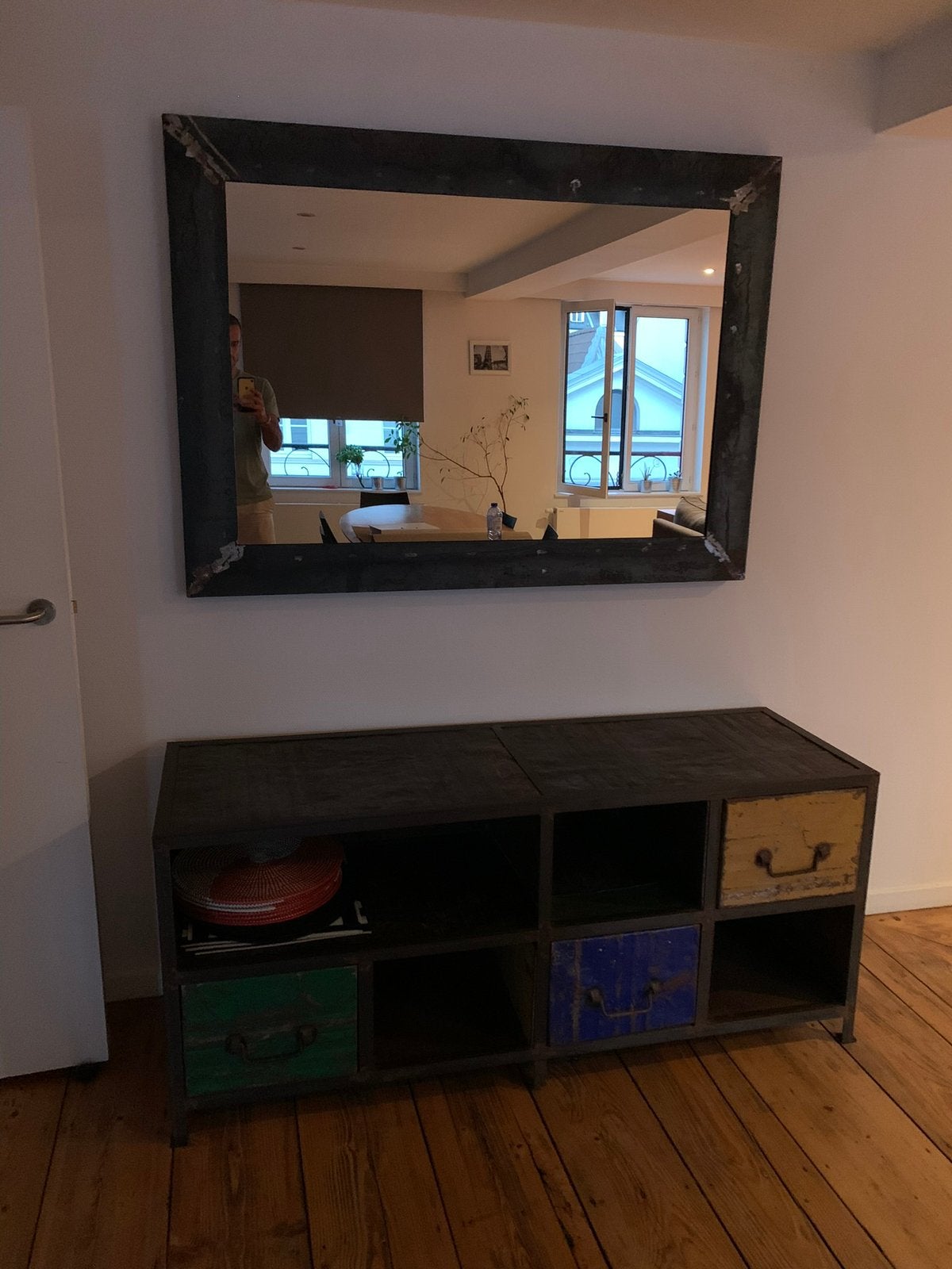 Buffet en métal trois tiroirs, Maison & Meubles, Moins de 100 cm, 150 à 200 cm, Enlèvement, Utilisé