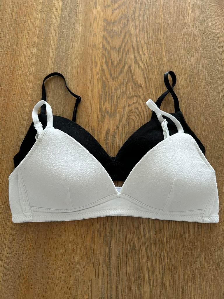 Set 2 Witte en zwarte softcup beha’s Zeeman maat 65A, Ophalen of Verzenden, Overige kleuren, BH