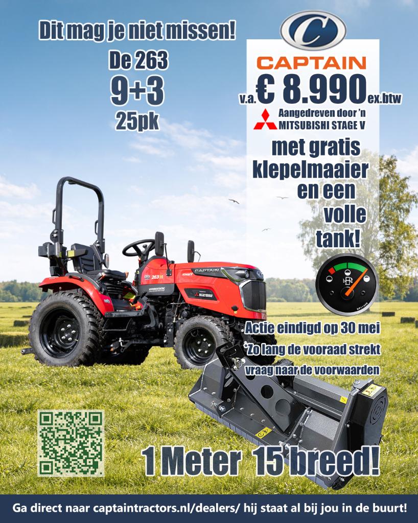 Captain 263 HST compact trekker - 25PK - 4WD - 3jr garantie, Zakelijke goederen, Ophalen of Verzenden, Nieuw, Tot 80 Pk, Tot 2500
