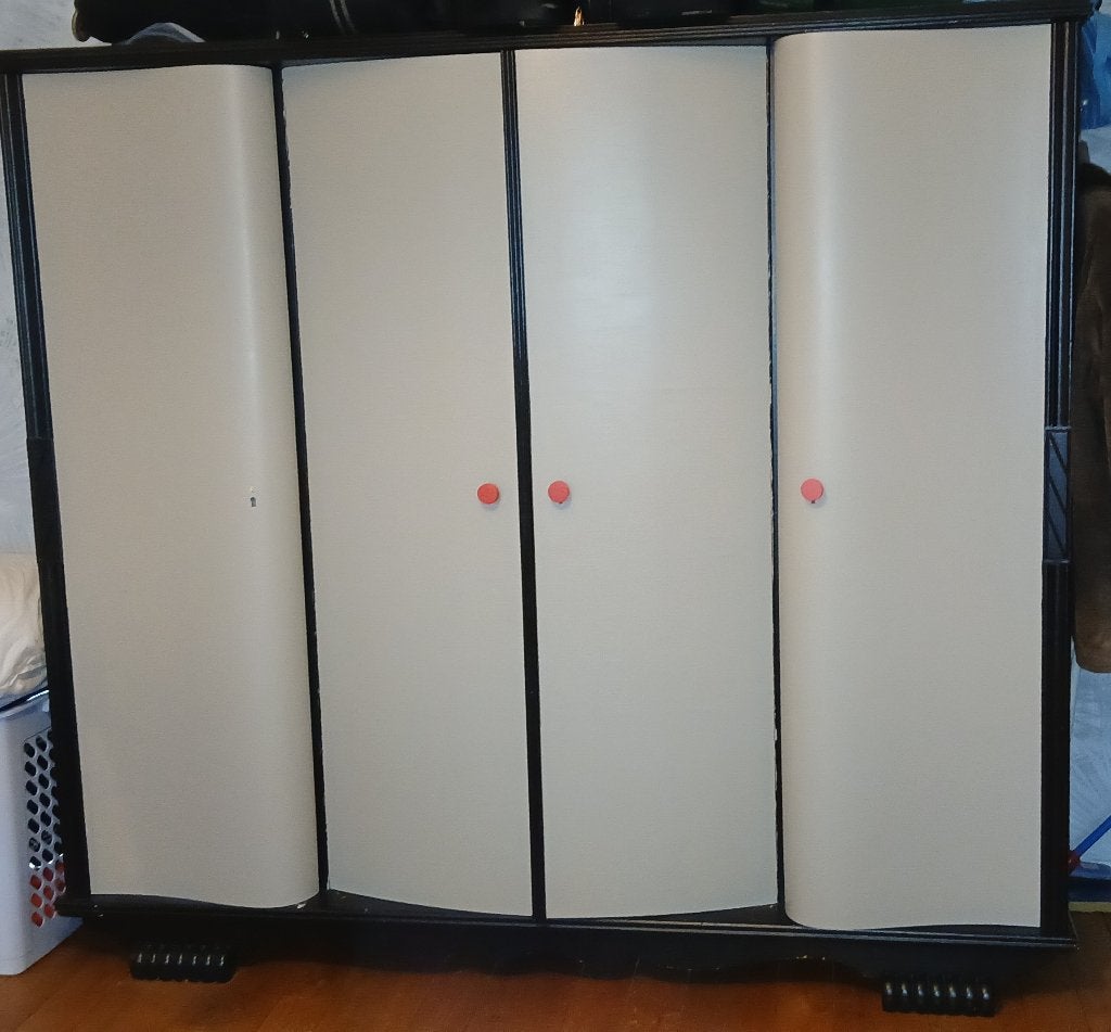 Kleerkast met leeuwenpoten, Ophalen, Gebruikt, Met lade(s), 200 cm of meer