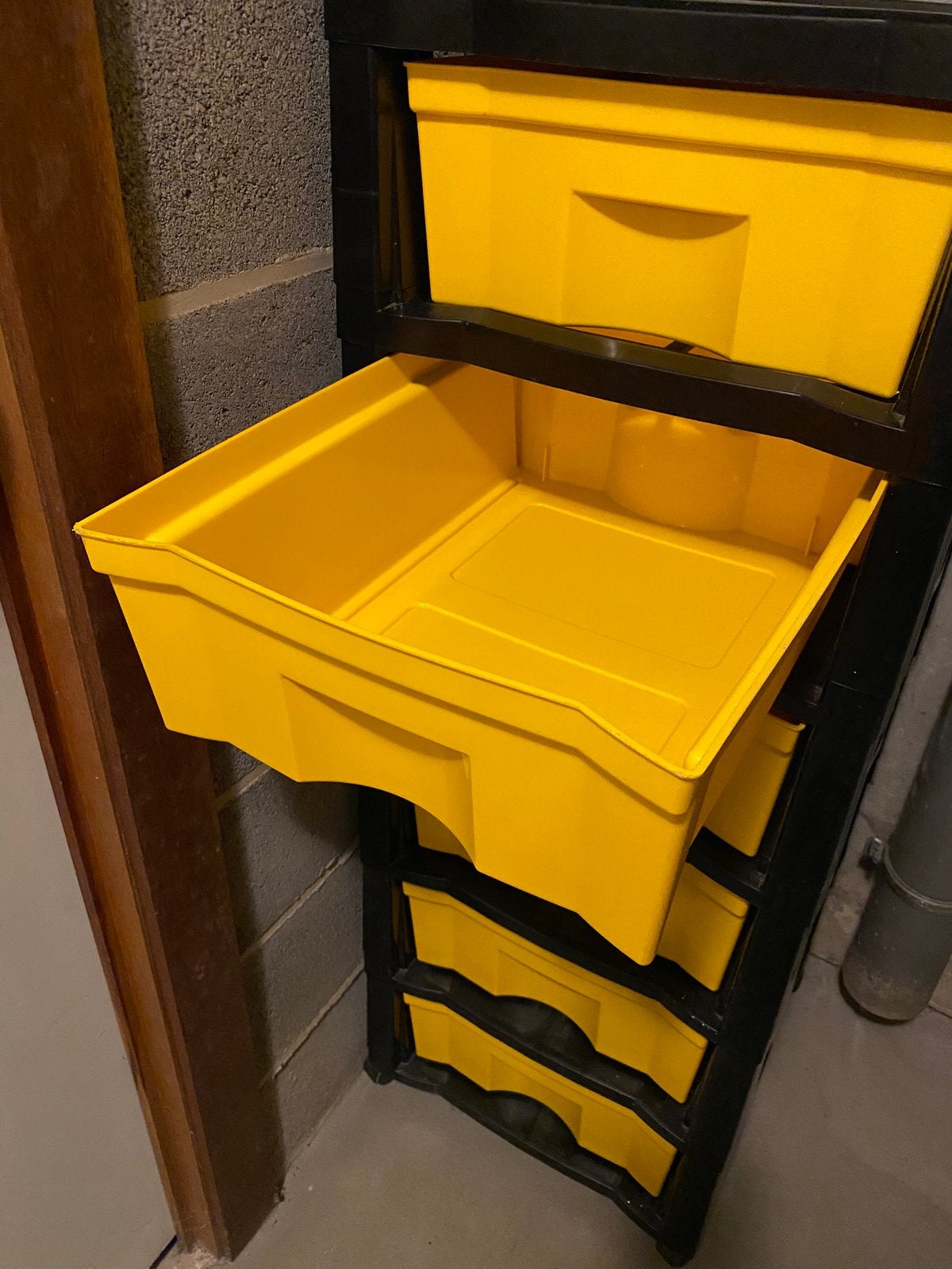 Colonne de tiroirs sur roulettes, Enlèvement, Utilisé, Jaune, Plastique