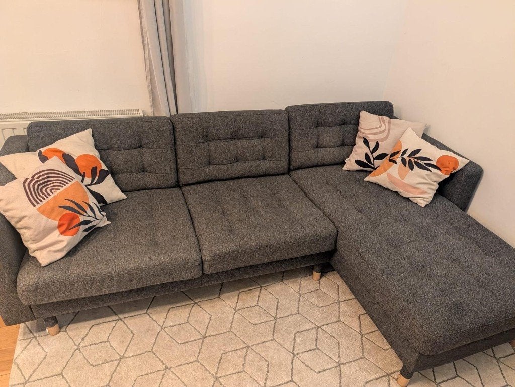 Canapé IKEA LANDSKRONA avec méridienne, Trois personnes, 150 cm ou plus, Scandi, Banc d'angle