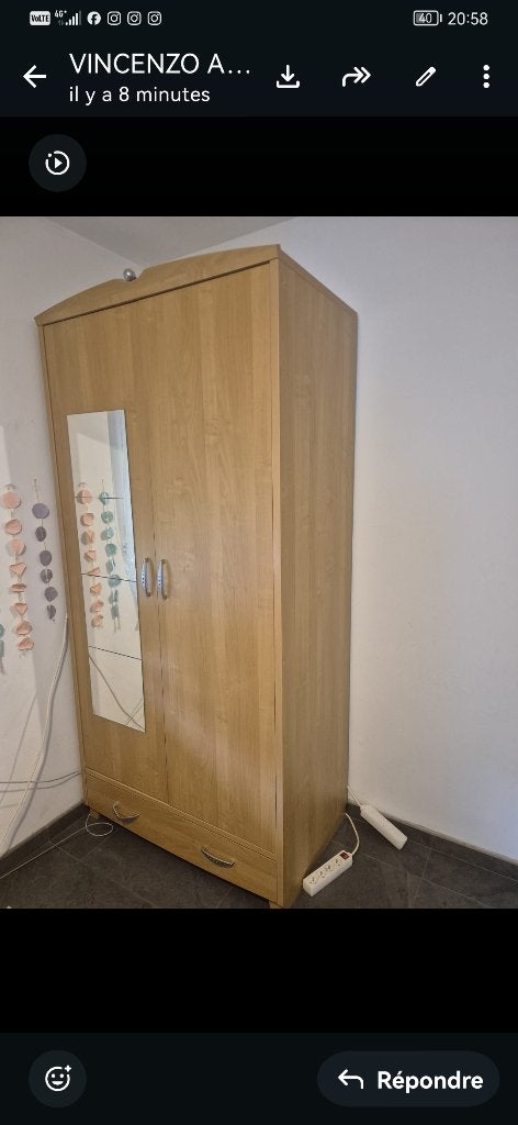 Eenpersoonskamer zonder bedframe, licht hout, Ophalen, Gebruikt, Eenpersoons, Moderne