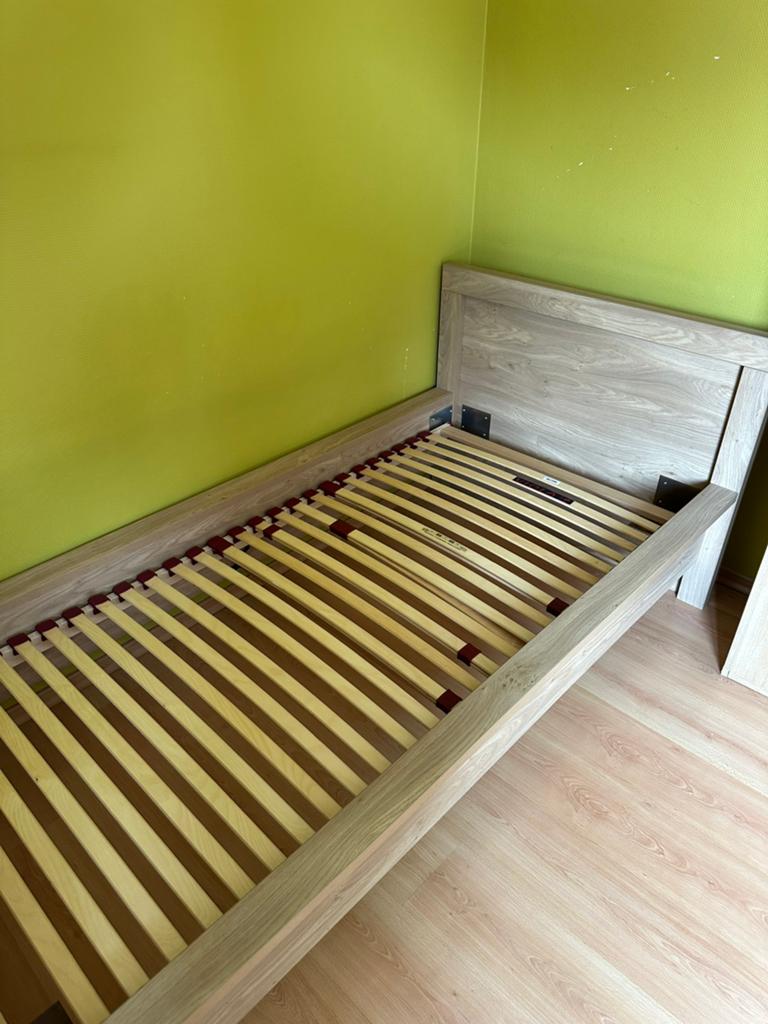 1 persoonsbed + lattenbodem 90/200cm, Ophalen, Gebruikt, 90 cm, Eenpersoons