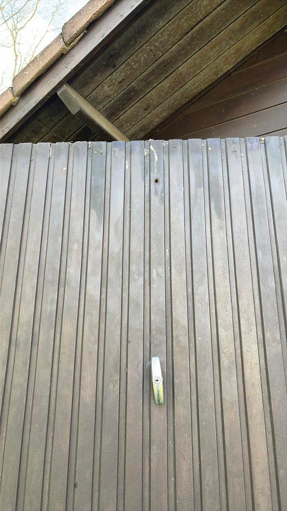 Massieve houten garage poort, Doe-het-zelf en Bouw, Ophalen, Gebruikt, 200 tot 250 cm