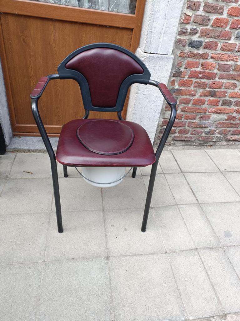 Chaise percée avec Seau hygiénique 53cm d'assise nikel, Diversen, Verpleegmiddelen, Ophalen
