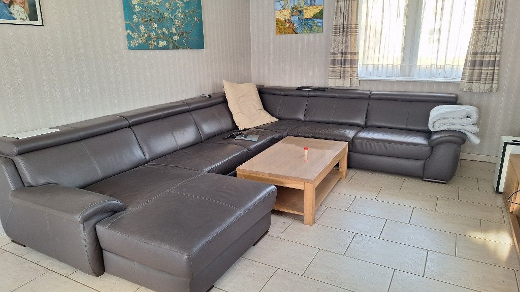Lederen salon 950 euro, Ophalen, Gebruikt, Leer, Modern leder