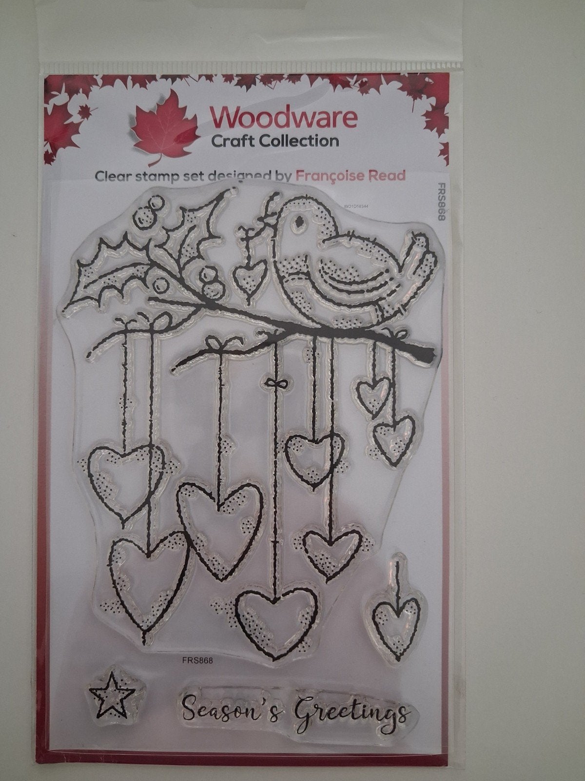 Stempelset - Woodware - Hanging Hearts, Hobby en Vrije tijd, Stempelen, Ophalen