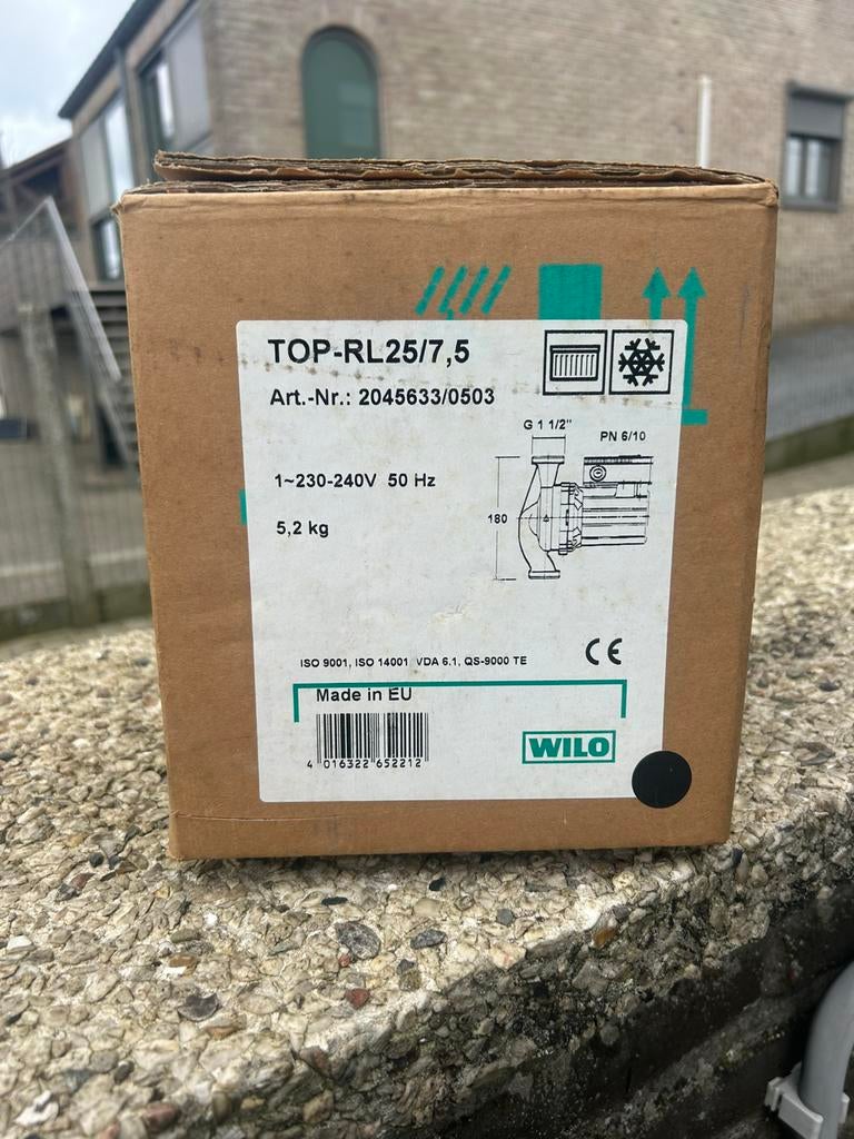 Circulatiepomp Wilo TOP-RL 25/7,5 nieuw in de verpakking., Enlèvement, Neuf, Élément