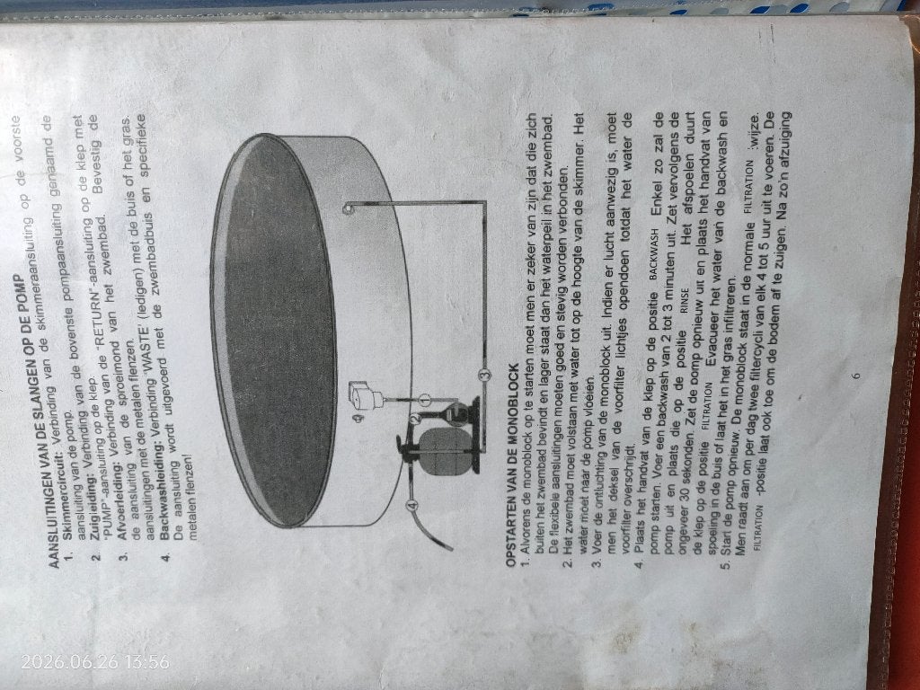 Zandfilter pomp voor zwembad met toebehoren, Tuin en Terras, Ophalen, Zo goed als nieuw, Zwembadpomp