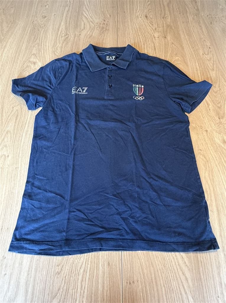 EA7 Emporio Armani Italia Olympics Navy T-Shirt Maat L, Ophalen of Verzenden, Zo goed als nieuw, Maat 52/54 (L)