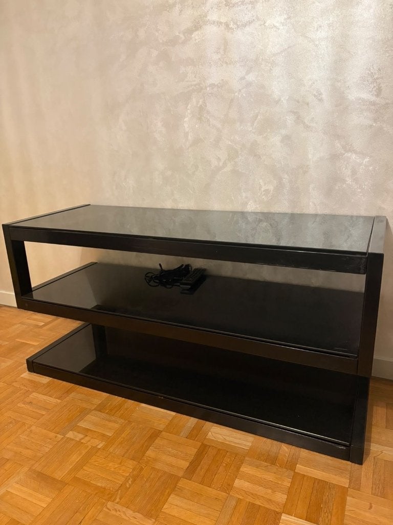 Meuble TV, 25 à 50 cm, Comme neuf, Verre, Enlèvement