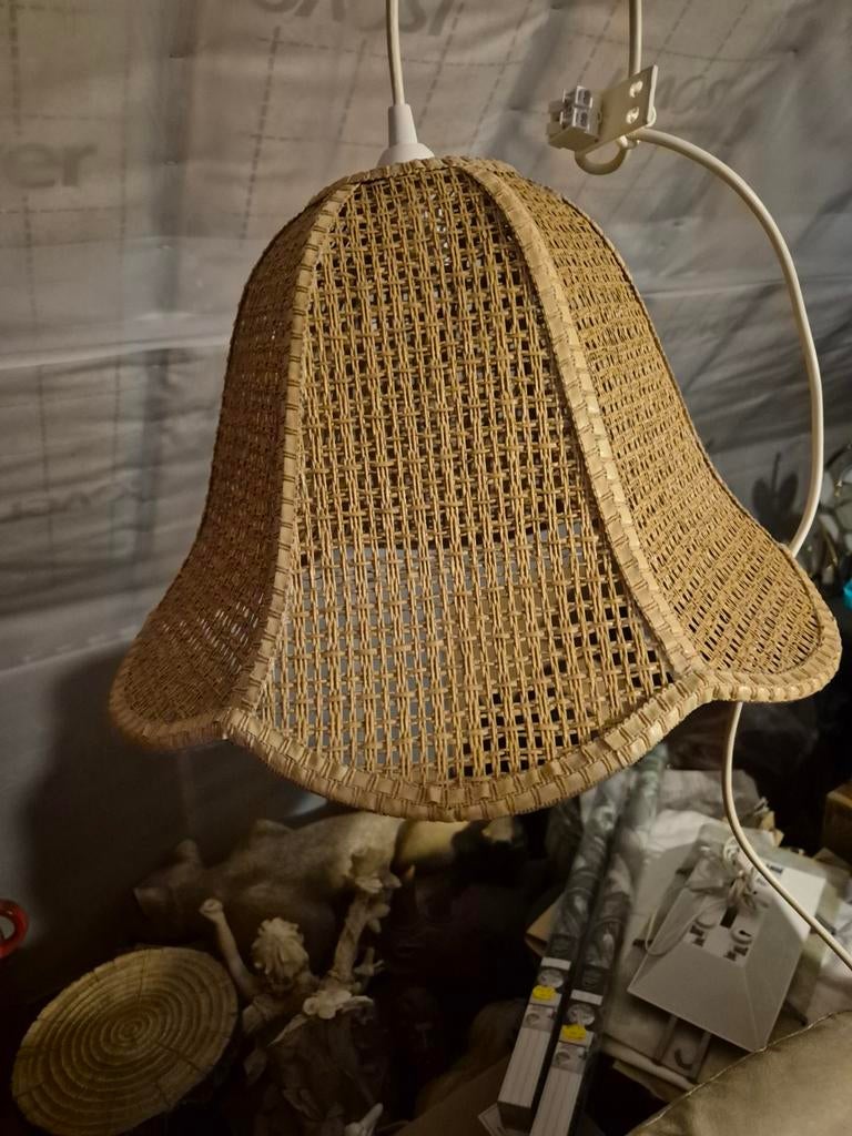 Rotan lampenkap met armatuur, Ophalen