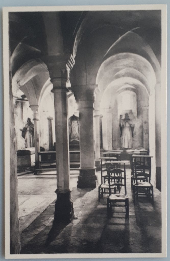 C.POSTALE ANCIENNE : Crypte de l'église de LOBBES Réf.E221, Enlèvement ou Envoi, 1940 à 1960, Non affranchie, Hainaut