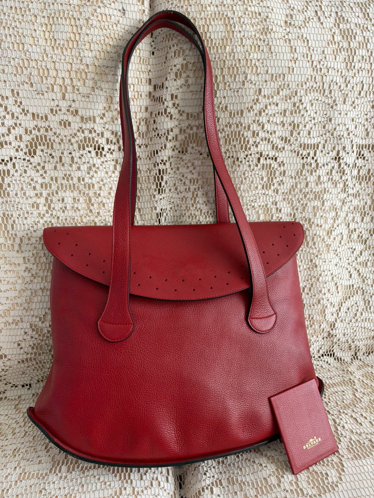 DELVAUX Memory bag model donkerrood leer, Ophalen of Verzenden, Zo goed als nieuw, Rood