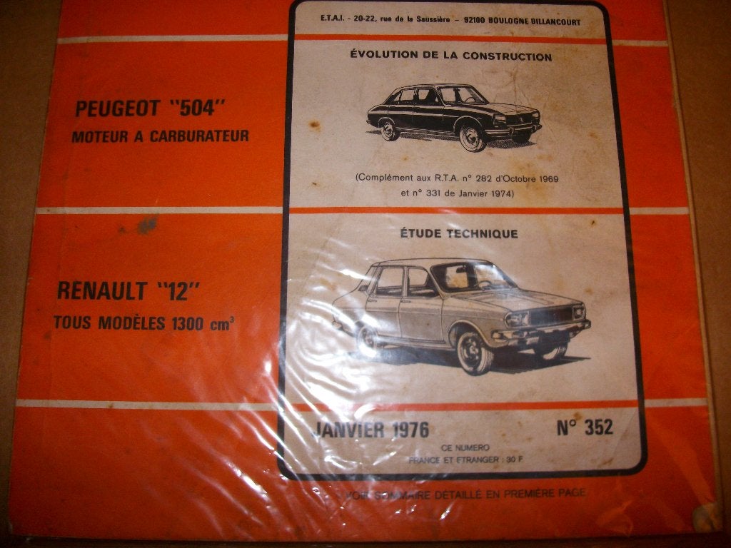 revue technique renault R12 1300cc de 1969-1975, Enlèvement ou Envoi