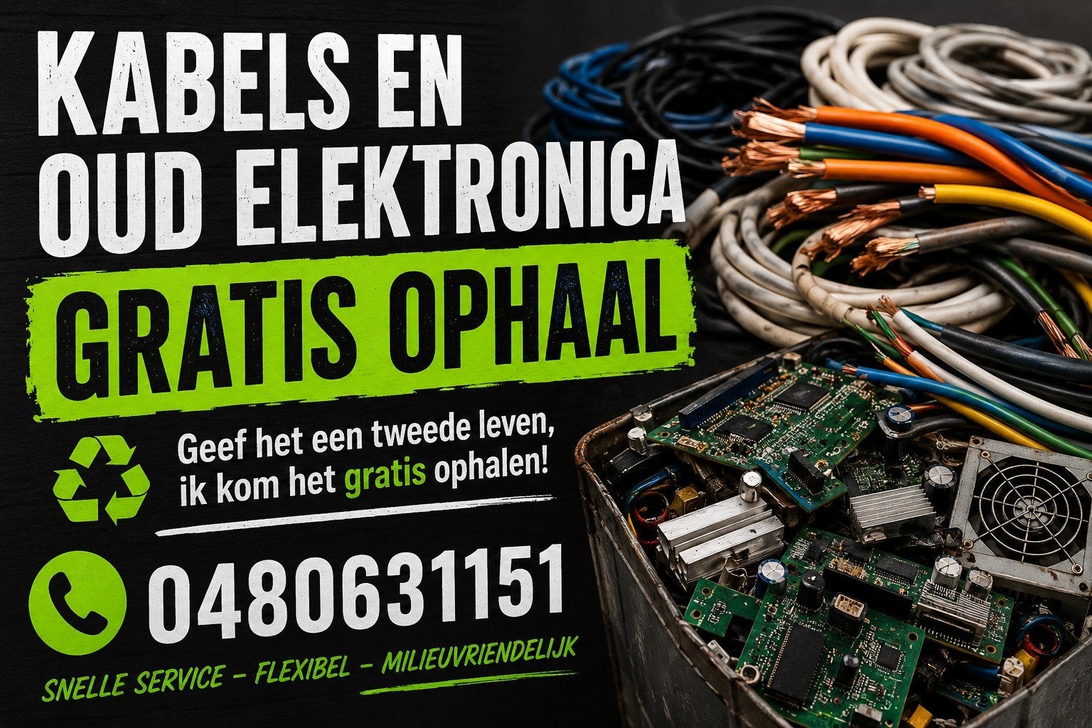 Kabels & oud elektronica GRATIS opgehaald, Ophalen, Gebruikt, Overige merken, Overige typen