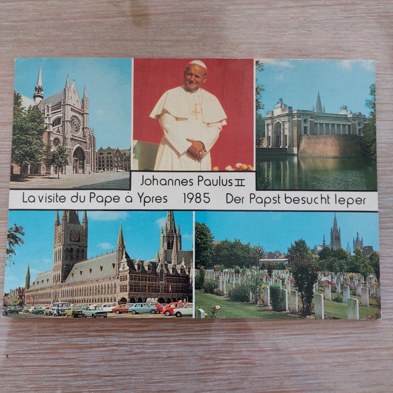 postkaart Ieper : pausbezoek 1985, Ophalen of Verzenden