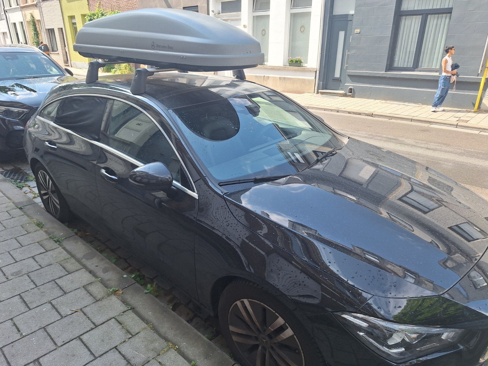 Dakkoffer skibak incl rails Mercedes CLA 2022A, Ophalen, Zo goed als nieuw