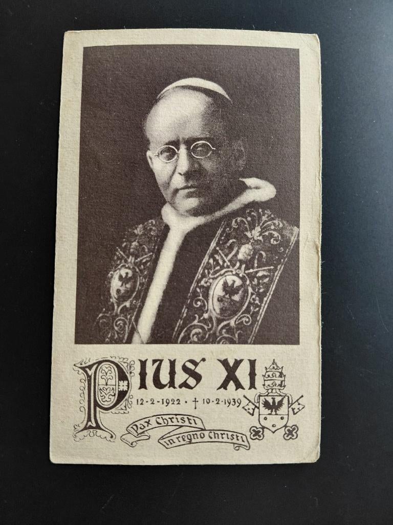 Bidprent Paus Pius XI, Verzenden, Bidprentje