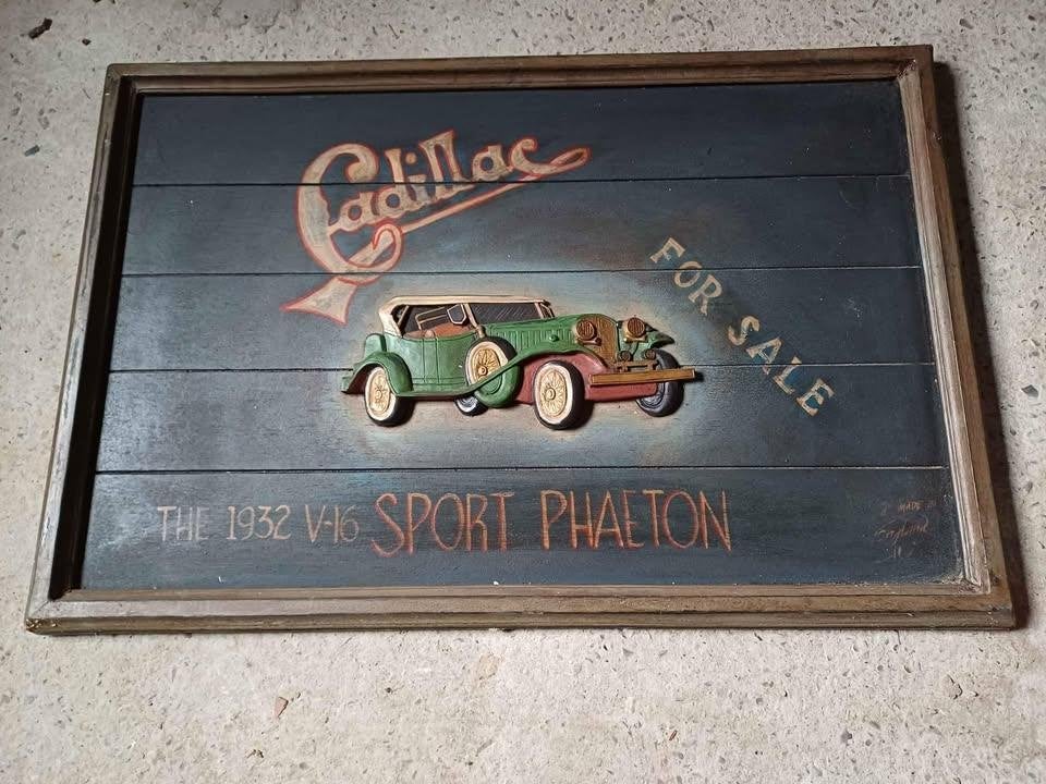 Houten schilderij Cadillac, Ophalen