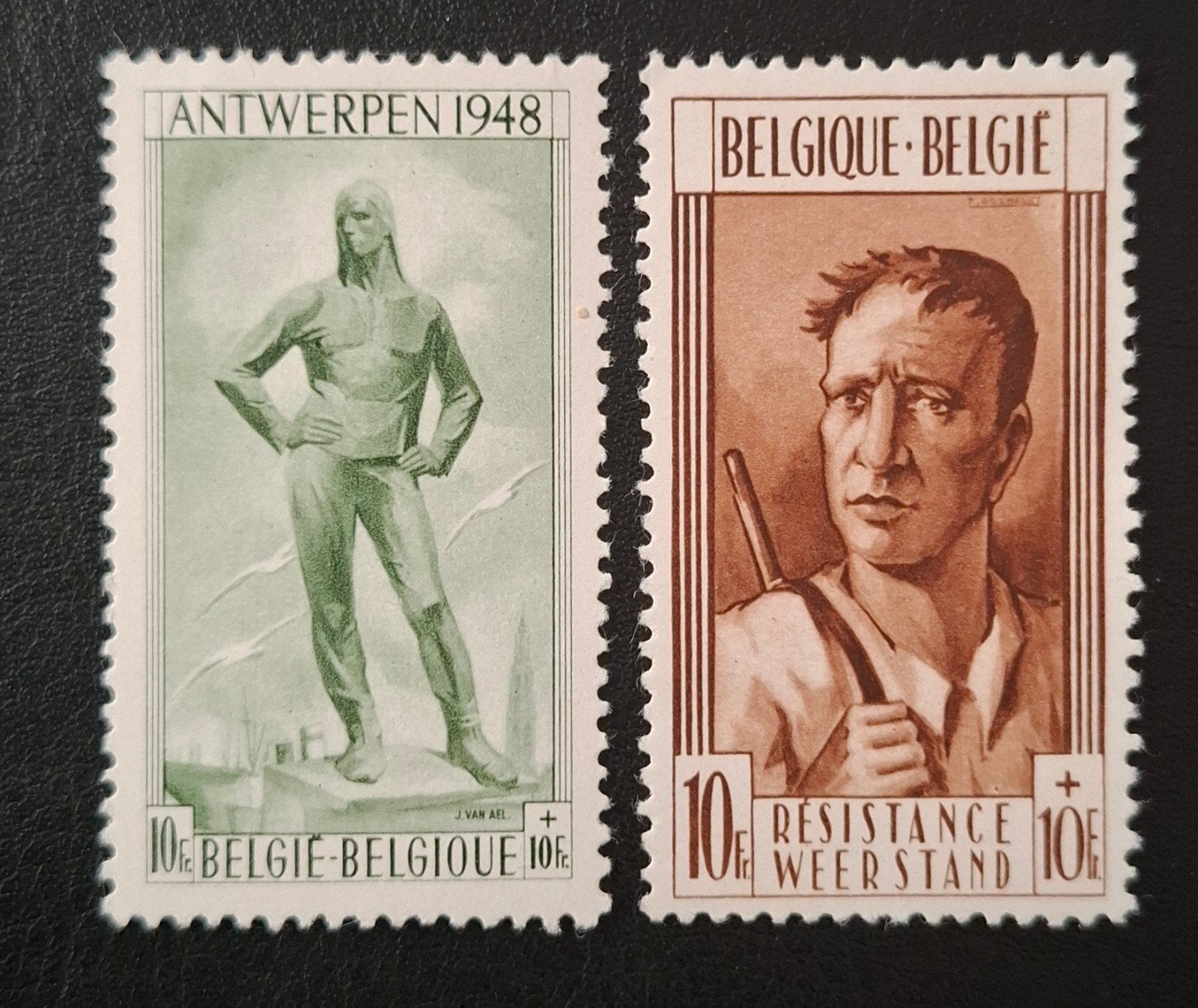België: OBP 785/86 ** Bevrijding en weerstand 1948., Orginele gom, Ophalen of Verzenden, Zonder stempel, Postfris