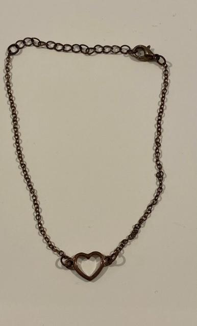 Bronskleurige armband met hartje, Ophalen of Verzenden, Gebruikt, Goud