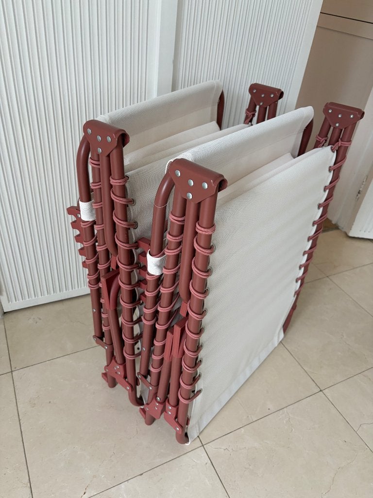 Lot de 2 Chaises Longues Pliantes, Inclinables, Enlèvement