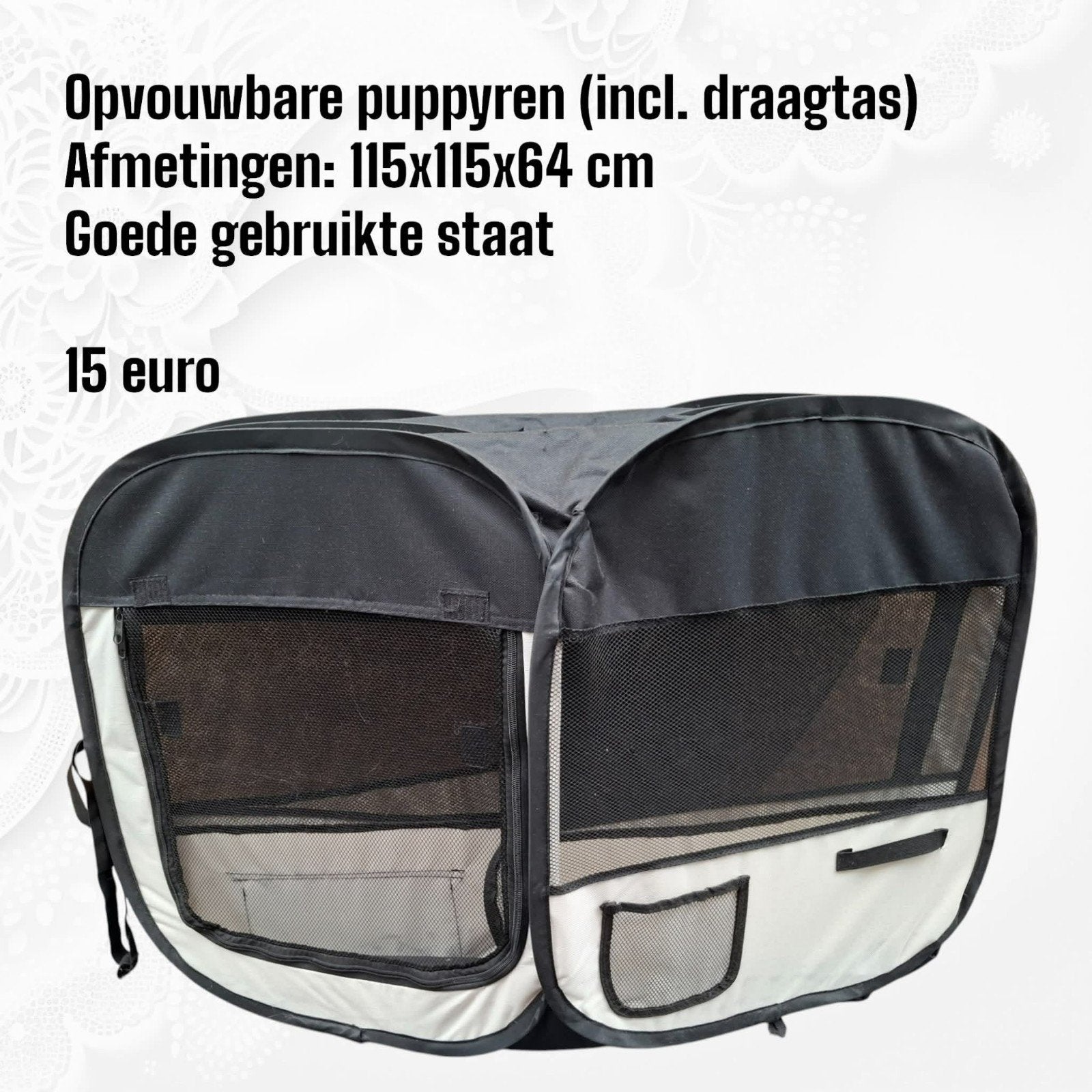 Opvouwbare puppyren, Ophalen, Gebruikt