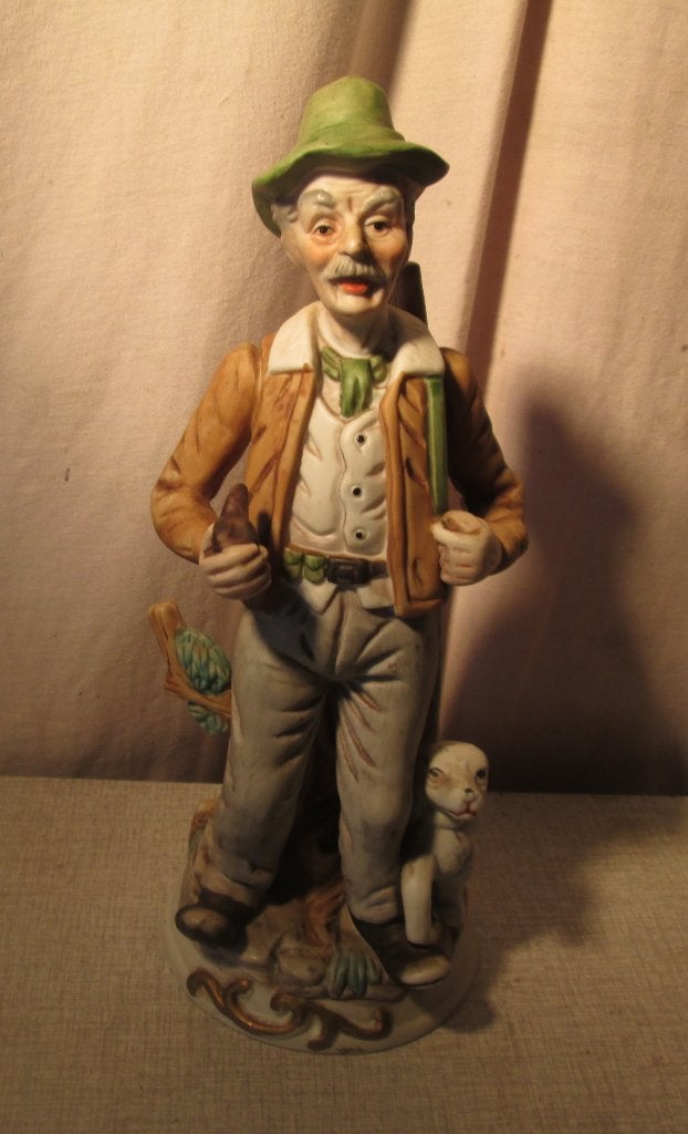 Mooi Beeld van Man en Hond - 30cm, Ophalen of Verzenden, Gips, Beeld, Man