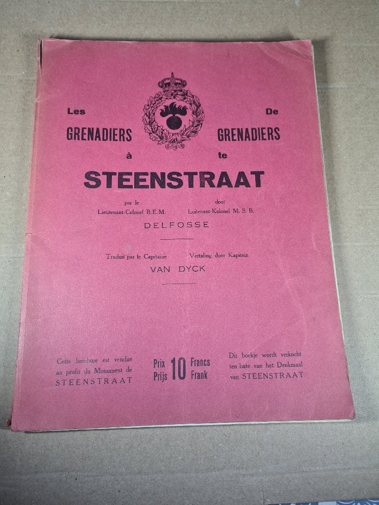 14-18 armée belge Les grenadiers à Steenstraat, Collections, Objets militaires | Général, Envoi