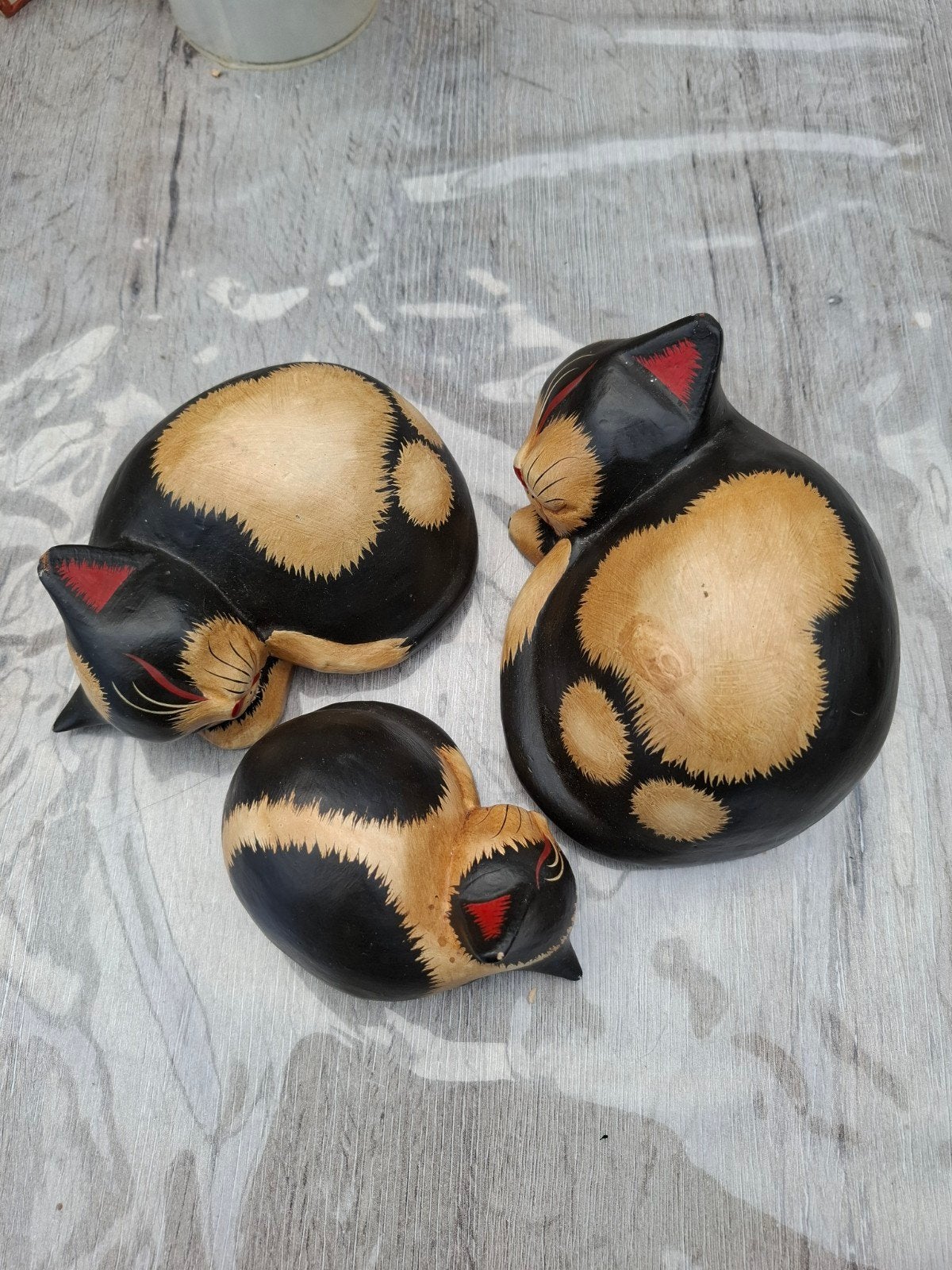 vintage houte katten, Antiek en Kunst, Ophalen of Verzenden
